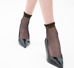 Shine - Dorado - Calcetines de mujer en gasa ultrarresistente