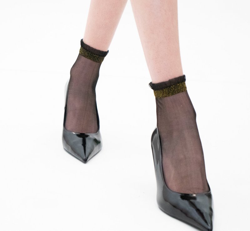 Shine - Dorado - Calcetines de mujer en gasa ultrarresistente