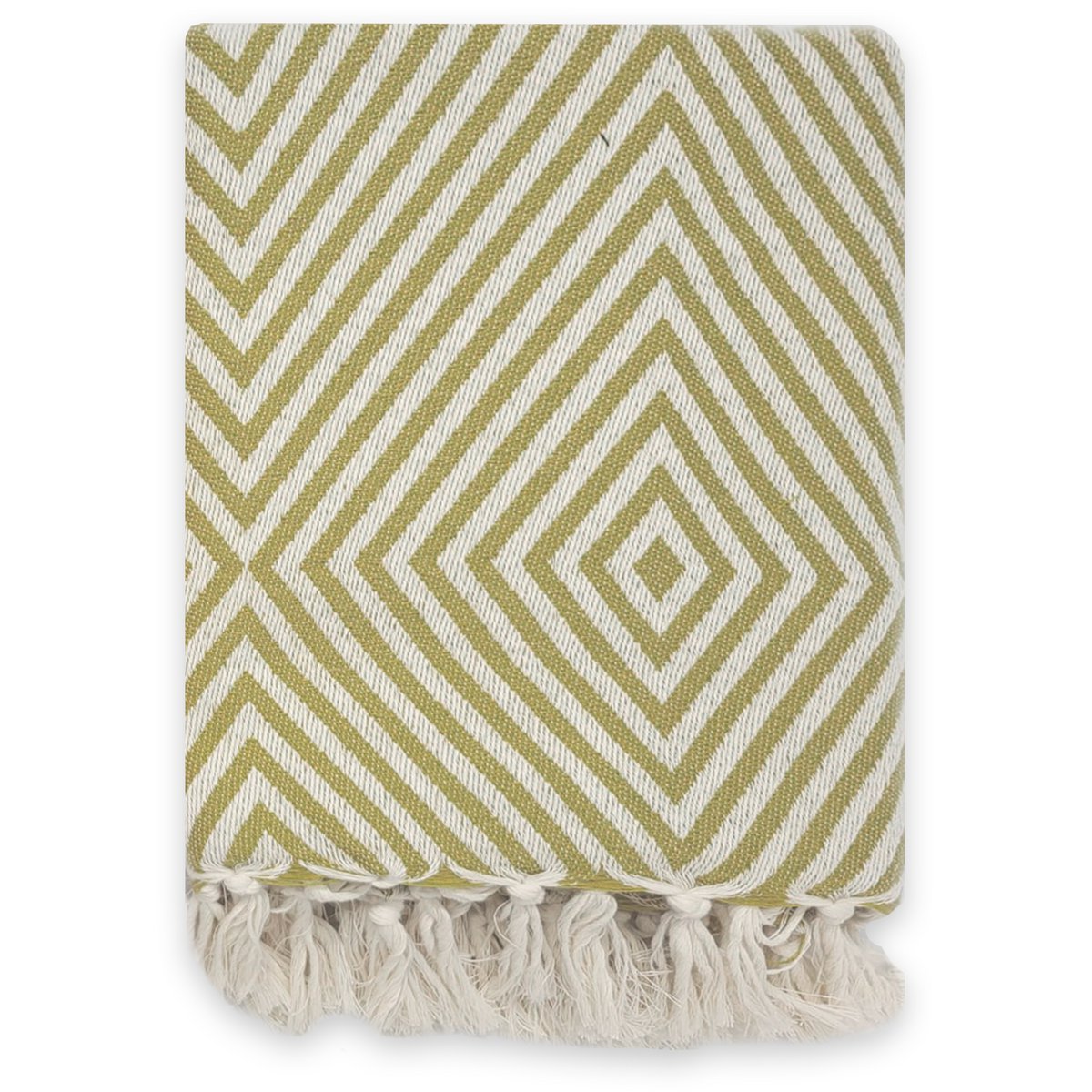 Plaid Oslo Wool Cotton - Lime - 120x150cm