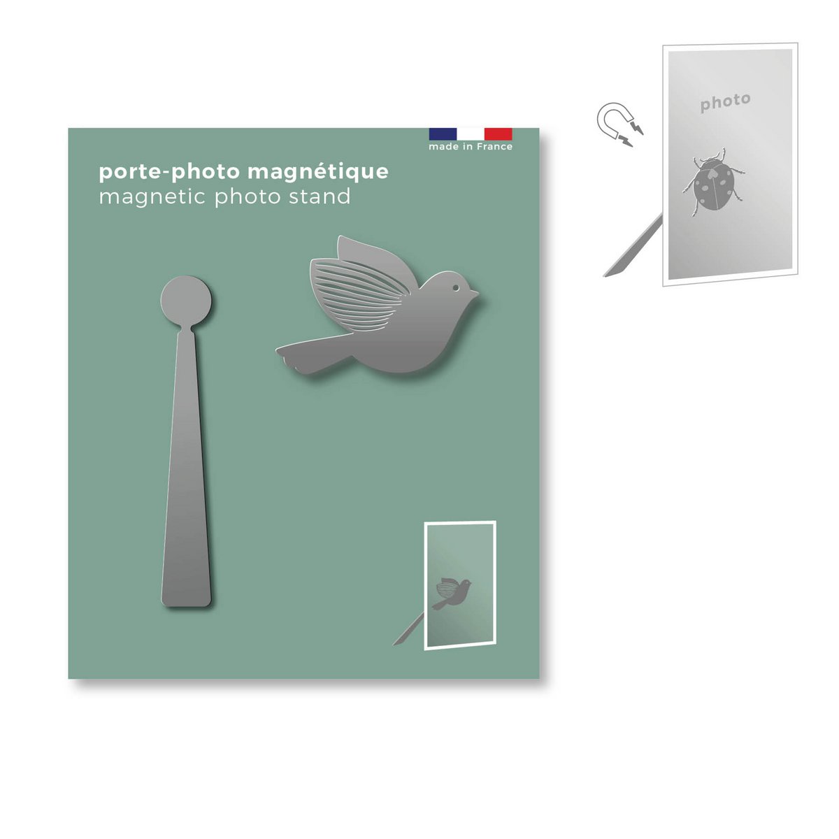 Magnetischer Metallfotohalter - Vogel