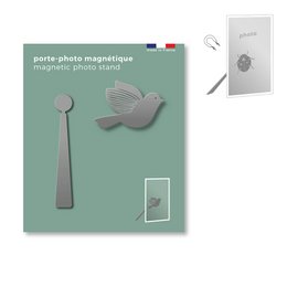 Magnetyczny metalowy uchwyt na zdjęcie - ptaszek