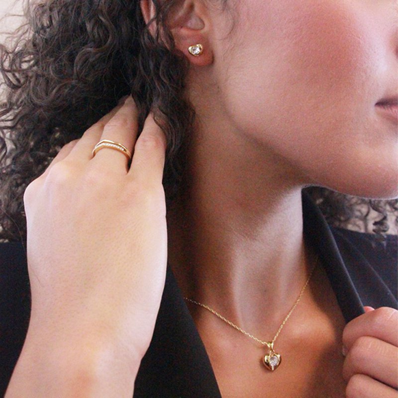 Pendientes Simply Love - Oro y Cristal
