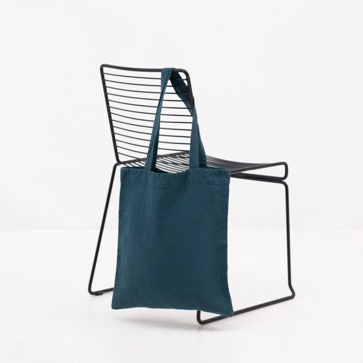 Deep Water Linen Tote Bag