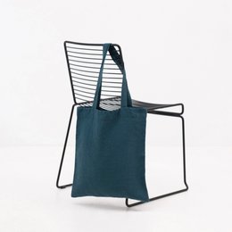 Deep Water Linen Tote Bag