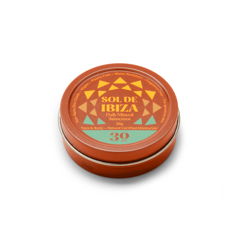 Mały rozmiar – Puszka do twarzy i ciała SPF30 bez plastiku – 30g