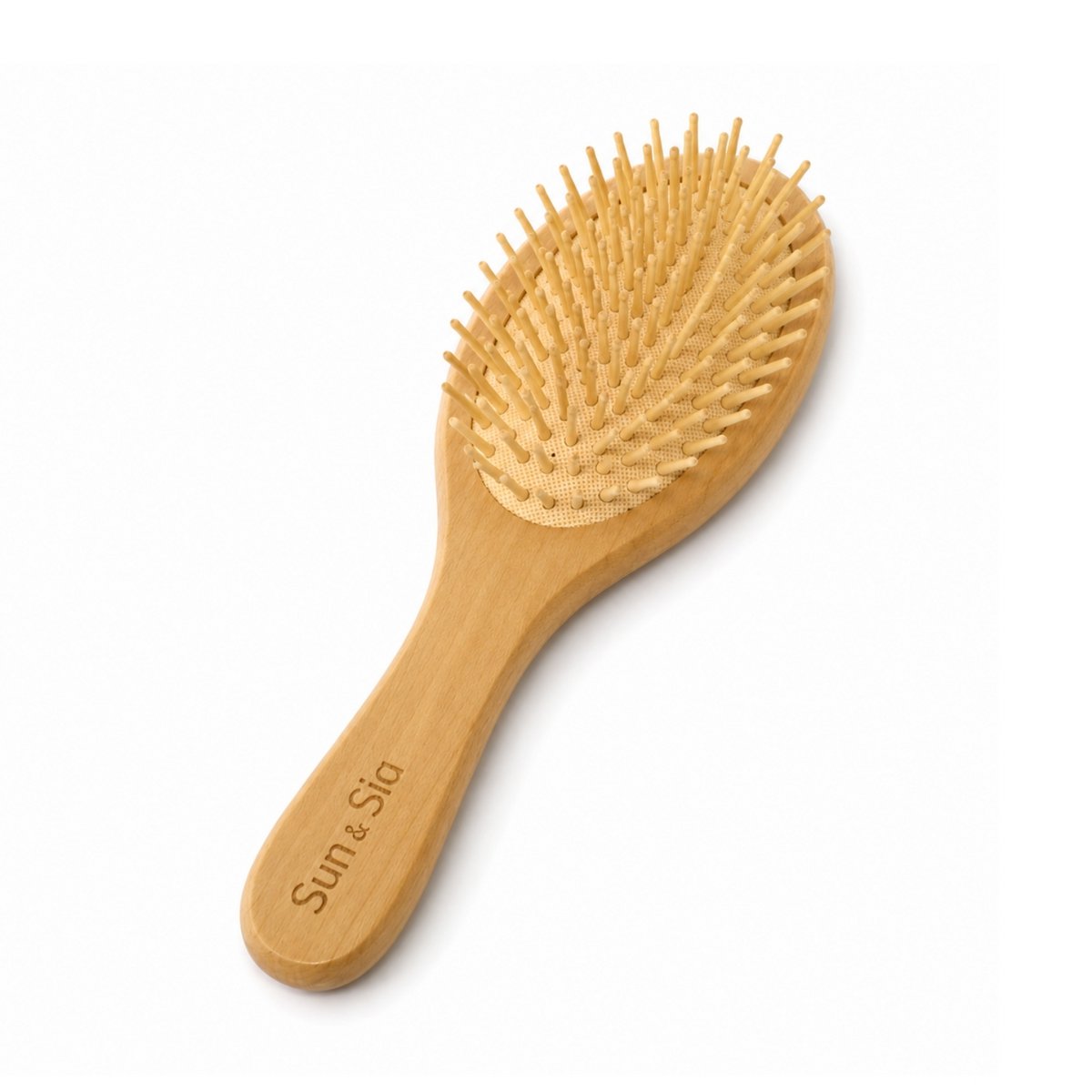 Wooden Hairbrush - Detangling, Anti-Static and Eco-Friendly - 109 Soft Pins on Cushion for Pleasant Brushing with Massaging Effect