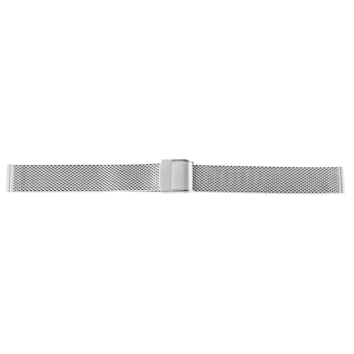 Bracciale milanese in acciaio inossidabile, tono argento, 14 mm