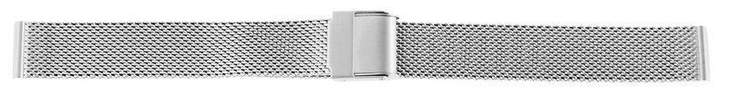 Bracciale milanese in acciaio inossidabile, tono argento, 14 mm
