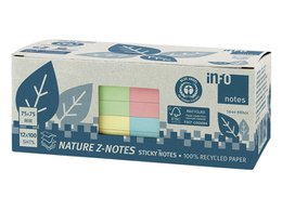 Info notes 75x75mm Z-Notes ass, nature, doos 12 blokken