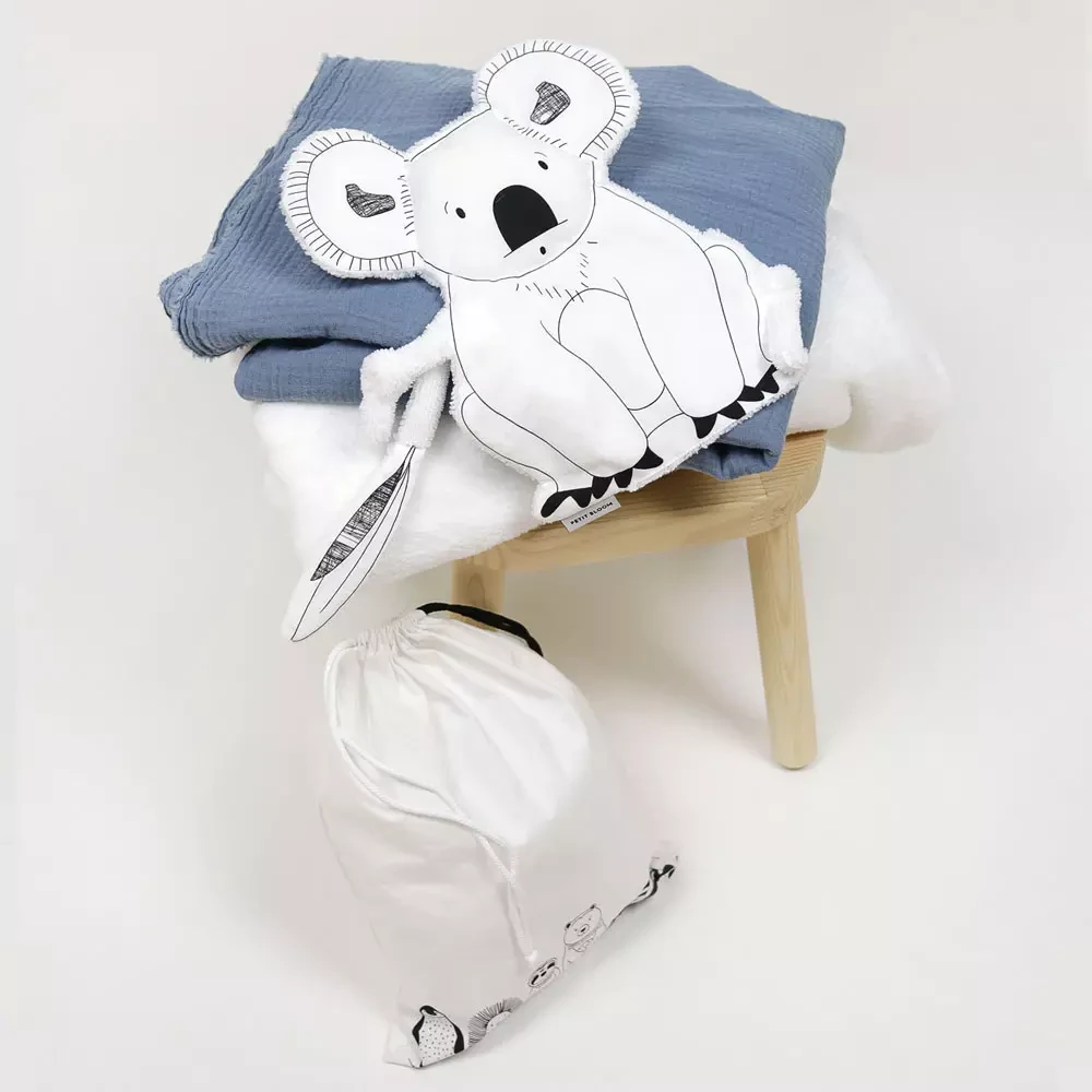 Zwart wit koala dekbed