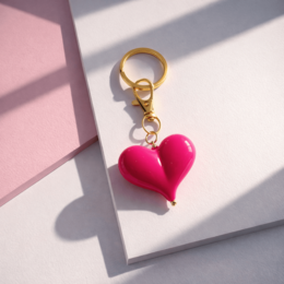 Ronde sleutelhanger met hart