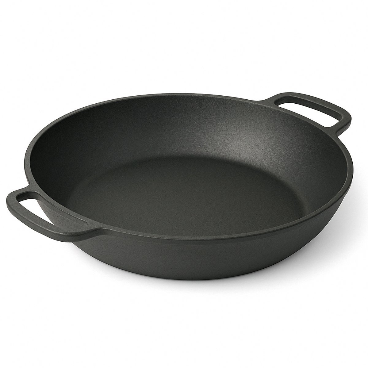 Partita para servir de hierro fundido Ø 34 x 7 cm - Pan de parrilla Hierro fundido para cada barbacoa - Negro