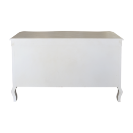 Armario Shabby blanco/dorado 3 cajones 2 puertas 128 x 38 x 76 h cm
