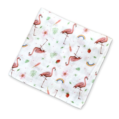 XL Musselintuch Flamingo - 120cm