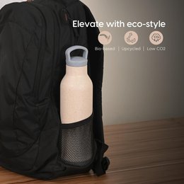 Ecofy Earth Friendly Eco Kildevandsflaske til kontor og skoler | Vandflaske i rustfrit stål til børn og voksne lavet med risskaller | Lækagesikker |1 enhed, 900 ml | TUV certificeret