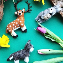 Handmade Felt Brown Stag Biodegradable Hanging Decoration