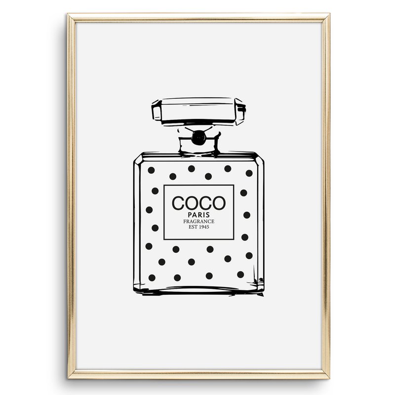 Poster: Coco Dotted Perfume Bottle