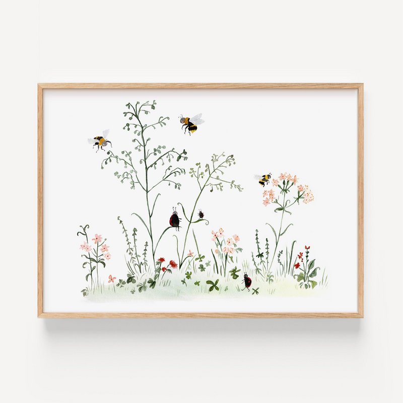 Kunsttryk - blomstereng