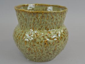 Keramik Topf 13 Perlmut Optik, Organic, 20x20x18,2, grün