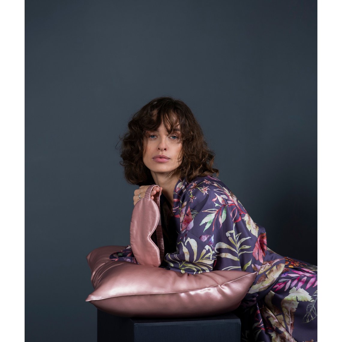 Set aus Schlafmaske + Kissenbezug Solid Pink