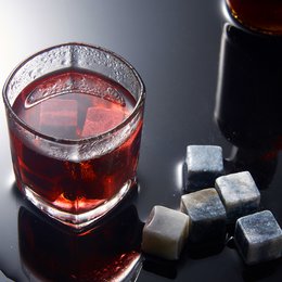 LAGUIOLE GLANCON STEATITE - 9 ICE STONE FOR DRINK IN VELVET POUCH