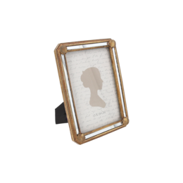 Decorative photo frame in gold resin with shells 21x16 cm