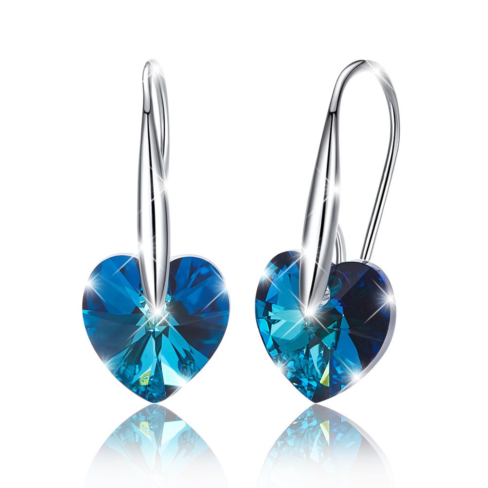 Oorbellen met blauw hartje