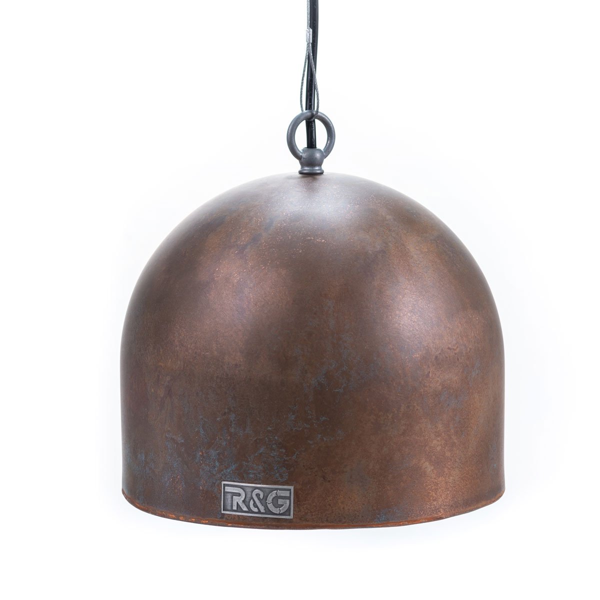 Kupferkessel Hängelampe "Round M - Weathered"