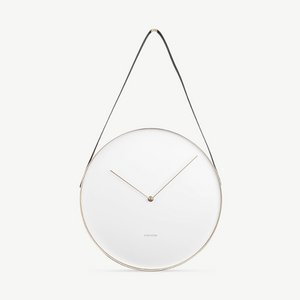 Belt Wall Clock, White Steel