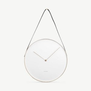 Belt Wall Clock, White Steel