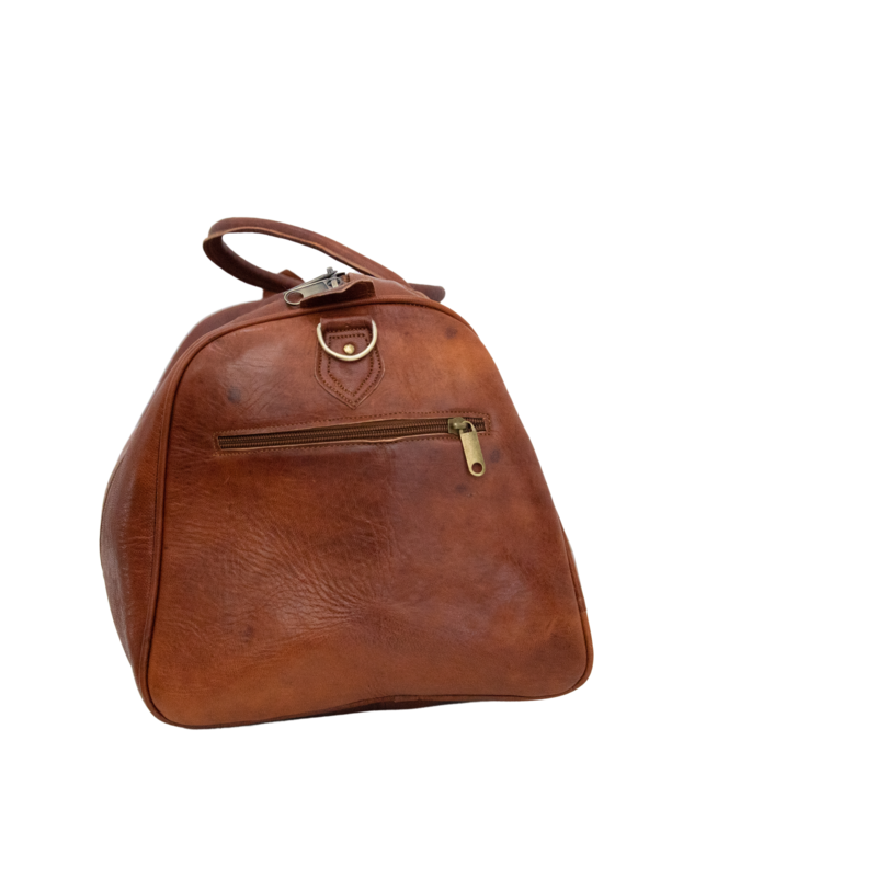 Handgefertigter Weekender aus marokkanischem Leder – große Reisetasche