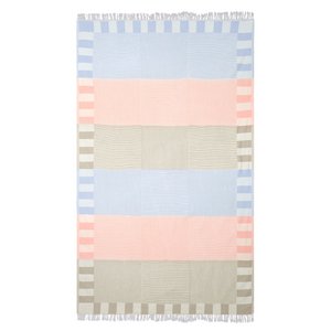 Türkisches Handtuch | Patchwork | Blaugrün, Rosa und Milchkaffee