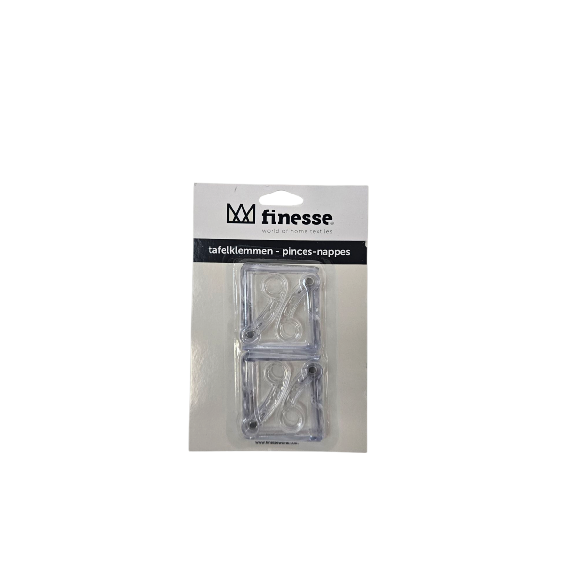 Table clamps - set of 4 pieces, with ferry - Transparent or white - PVC