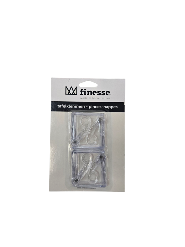 Table clamps - set of 4 pieces, with ferry - Transparent or white - PVC
