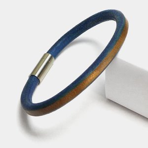 Leather Star RD63 - Bicolor men's bracelet made of hand -colored leather