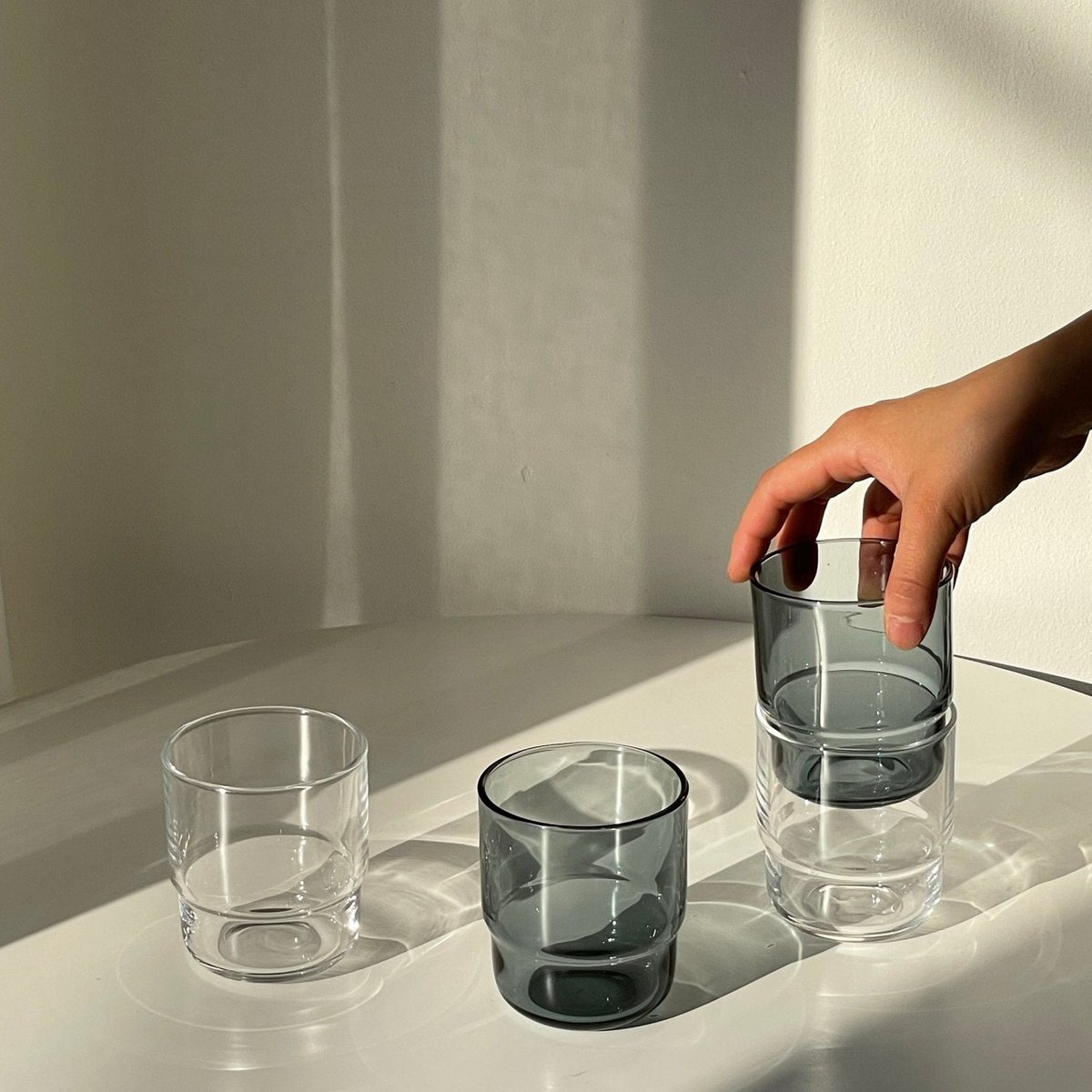 Piccadilly Tumbler Smoke (Set of 2)
