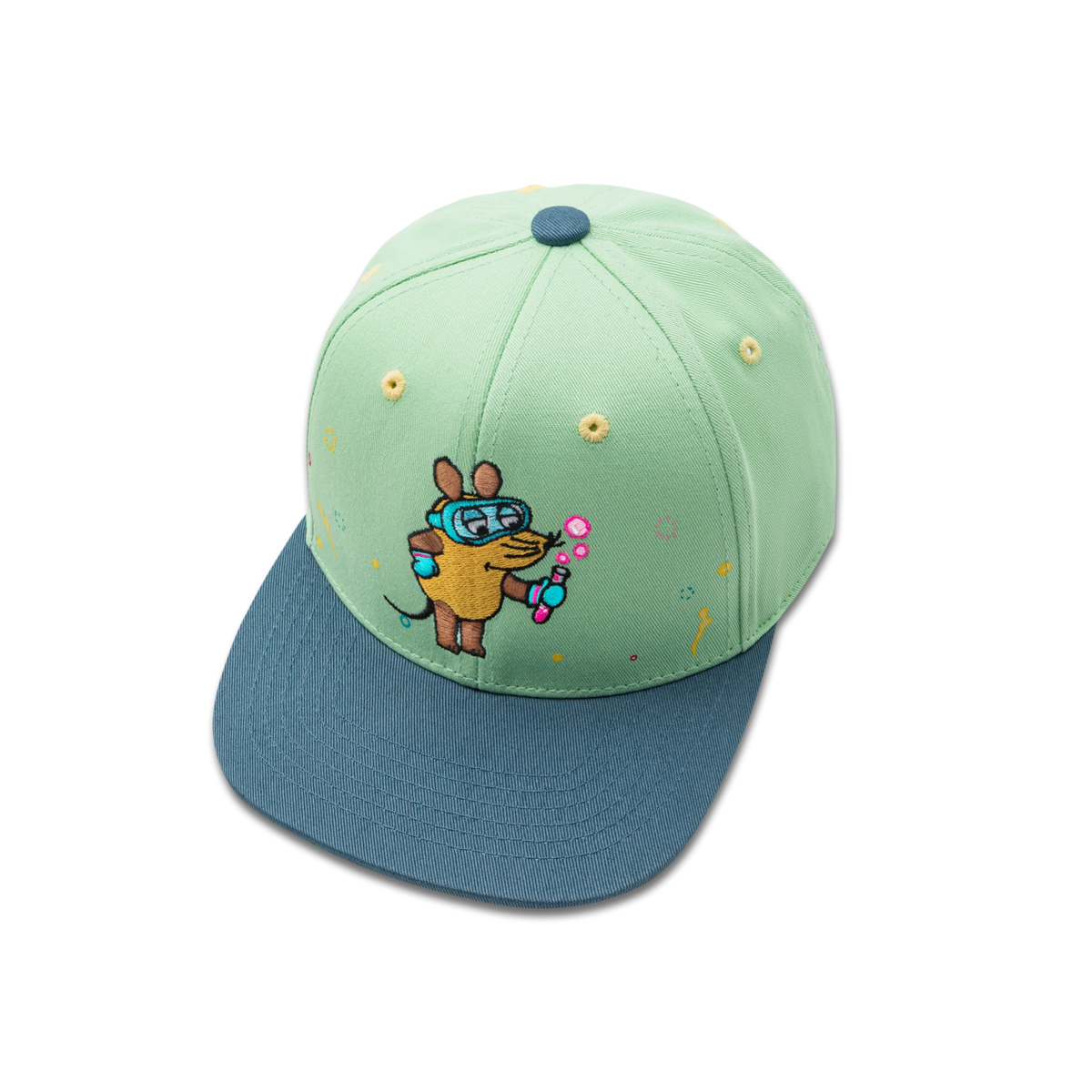Koaa-the Maus "Chemiker"-Snapback Kids Light-Green/Blue