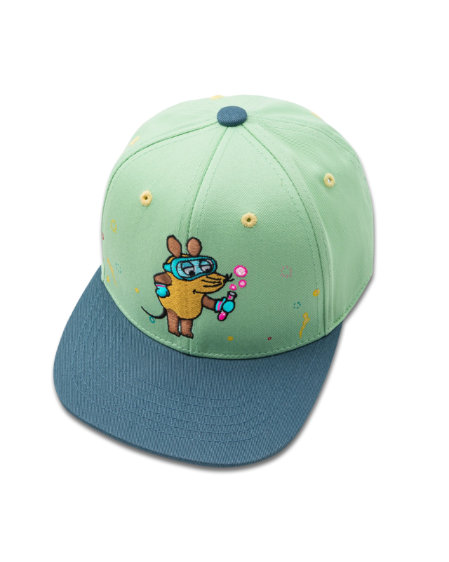Koaa-the Maus "Chemiker"-Snapback Kids Light-Green/Blue