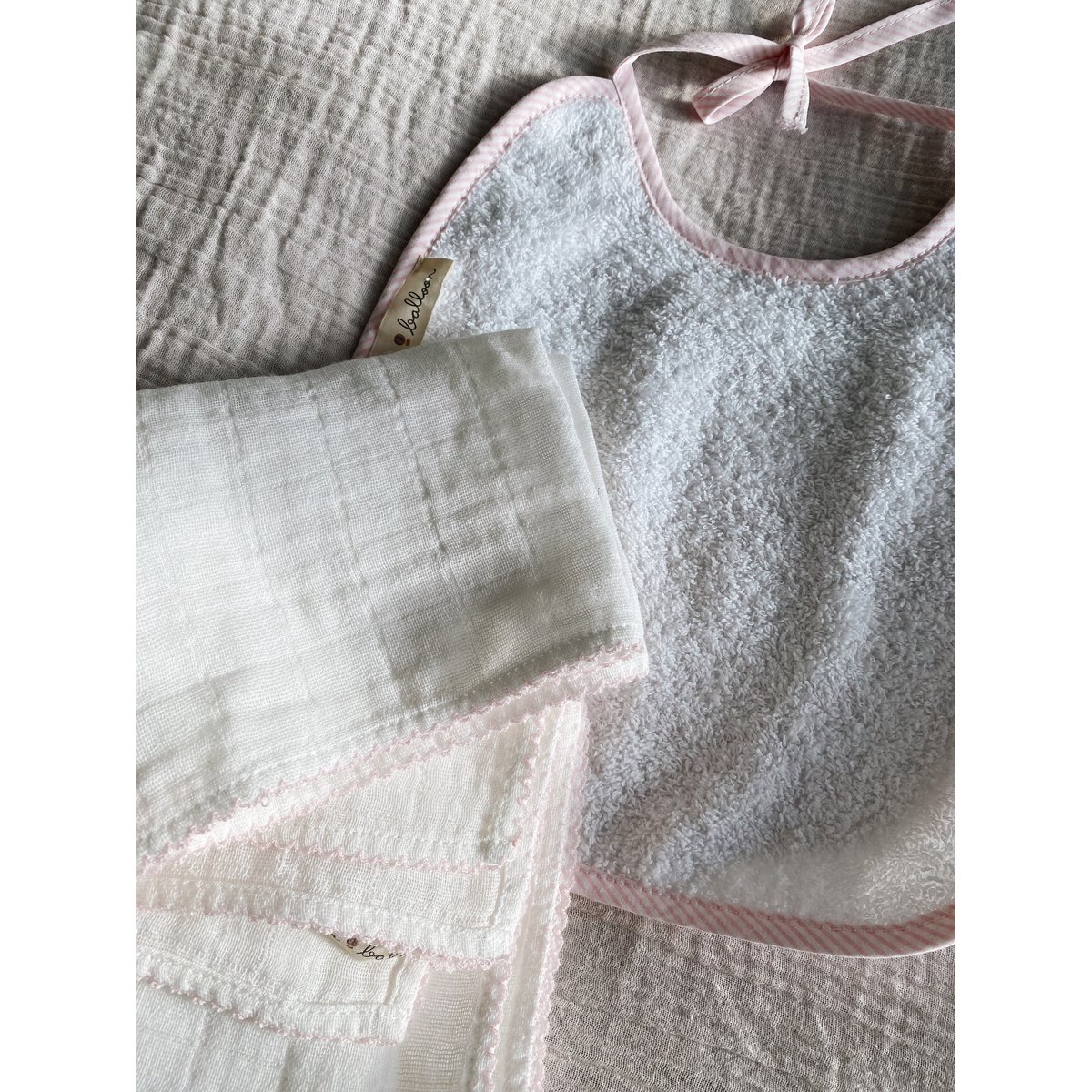 Mousseline avec passepoil au crochet - Passepoil Rose