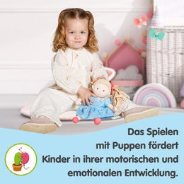Stof Doll '' Nela '' med kjole til at sætte på og tage af, 32 cm