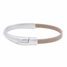 AMACAYACÚ (Silber) Lederarmband mit Magnetverschluss