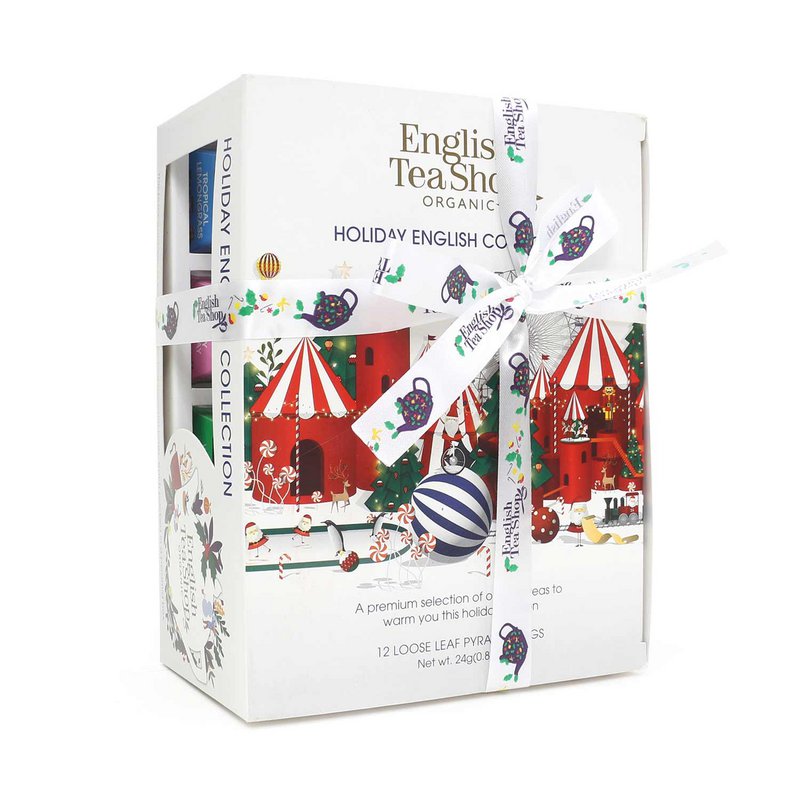 ETS - Tee Geschenk mit Schleife "Winter Kollektion, Weiß", BIO, 12 Pyramiden-Beutel