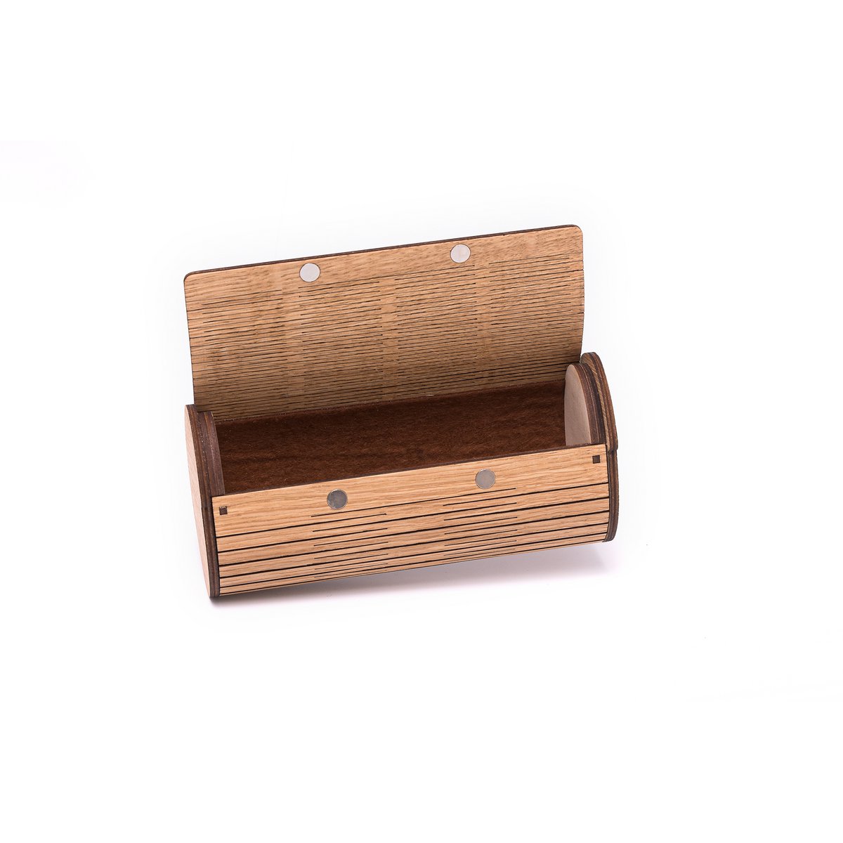 Krea-Wood houten handgemaakte brillenkoker met magneet. Gemaakt door eikenhout, natuurlijke kleur