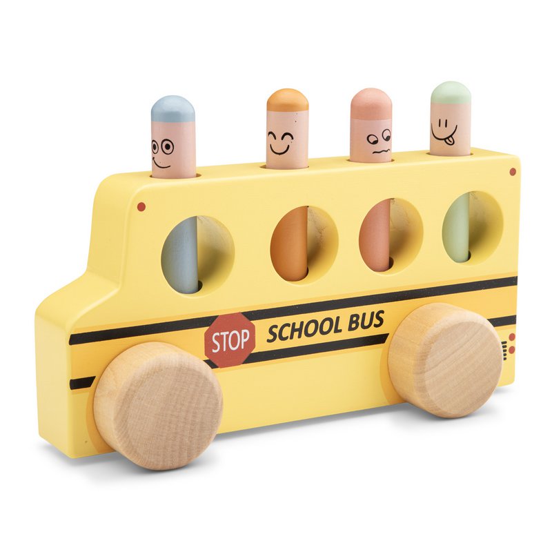 Autobus scolaire pop-up en bois