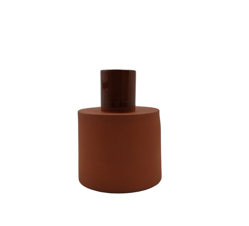 Terra Säulenvase – handgefertigte Keramikvase aus rotem Ton (16,5 cm)