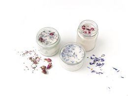 SET VELAS CON FLORES SECAS