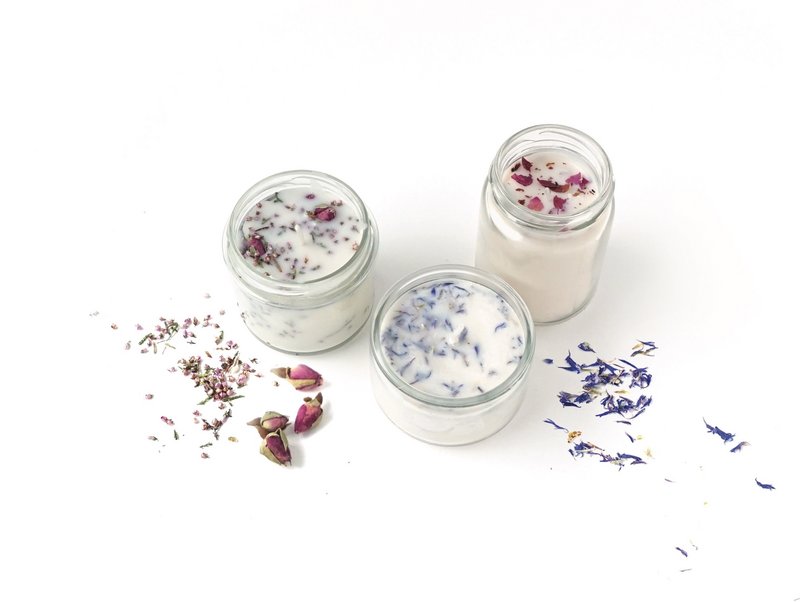 SET VELAS CON FLORES SECAS