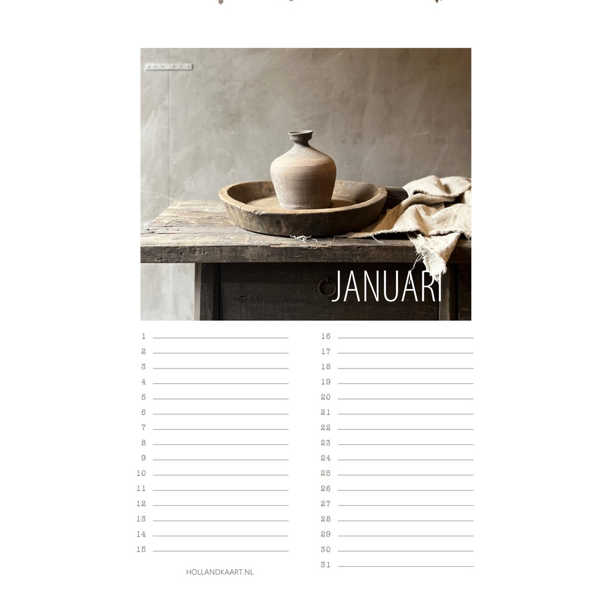 Calendario de cumpleaños No. 5 Rural/sobrio