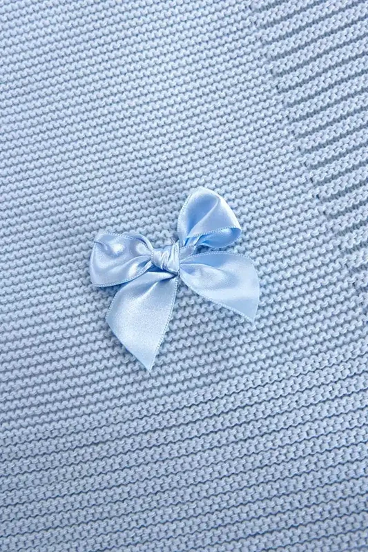 Coperta morbida in maglia per bambini con fiocco, 80x80