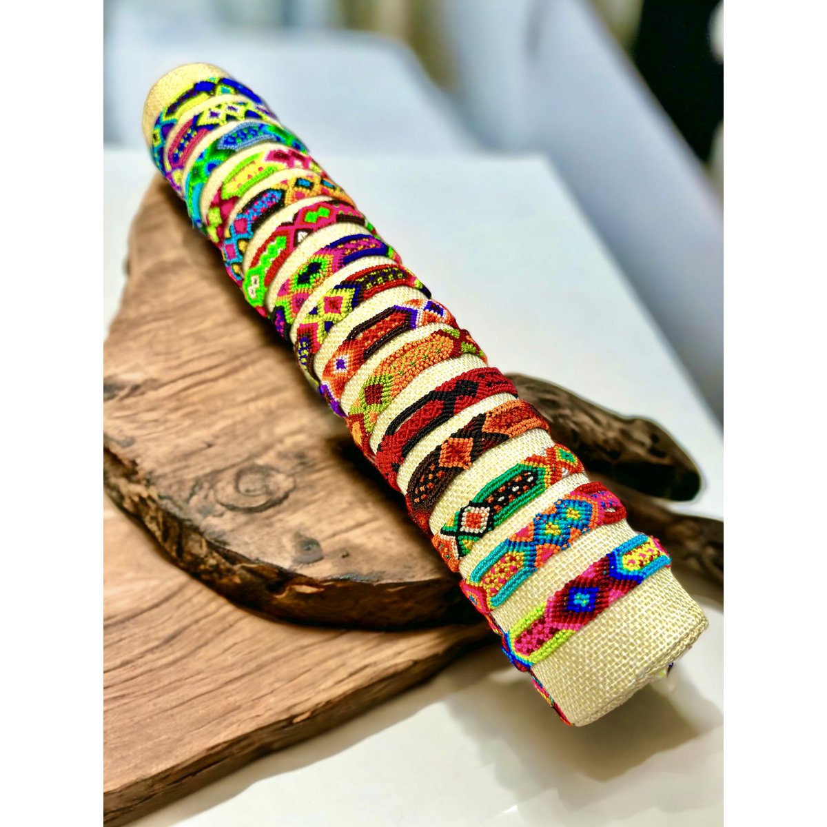 Braccialetti in tessuto macramè / Confezione da 15 pezzi